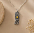 Sunflower necklace, silver ￼