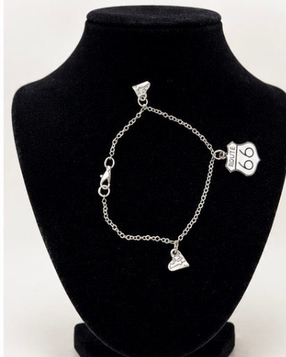 route 66 silver charm bracelet